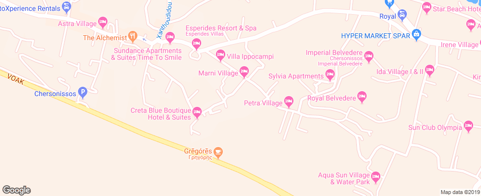 Отель Marni Village на карте Греции
