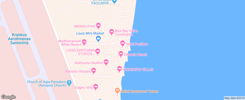 Отель Mediterranean Beach Palace на карте Греции