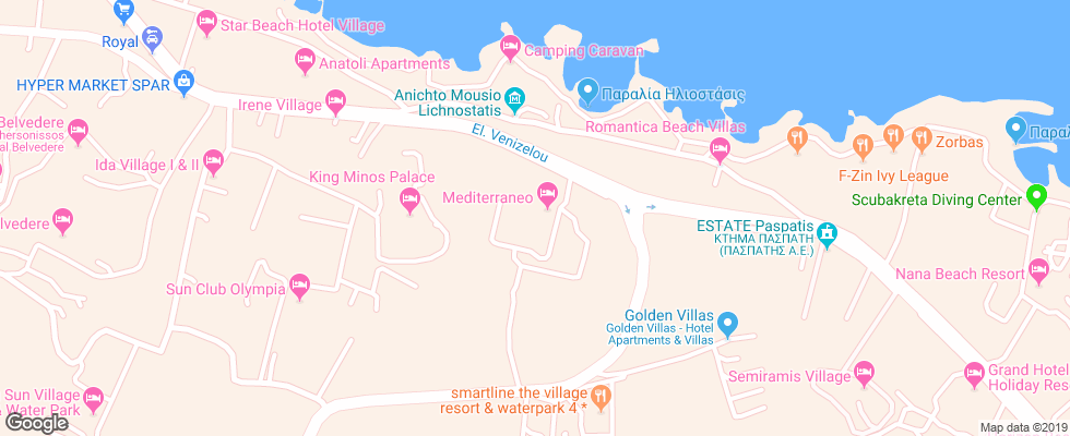 Отель Mediterraneo на карте Греции