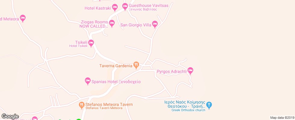 Отель Meteora на карте Греции
