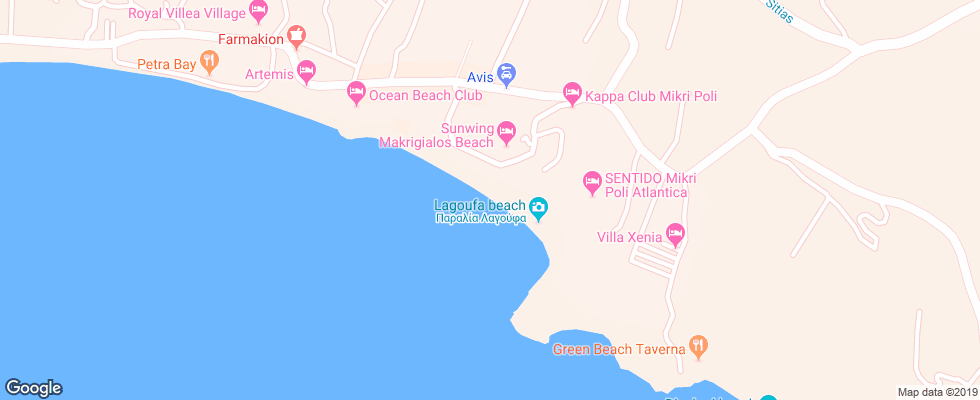 Отель Mikri Poli Crete на карте Греции