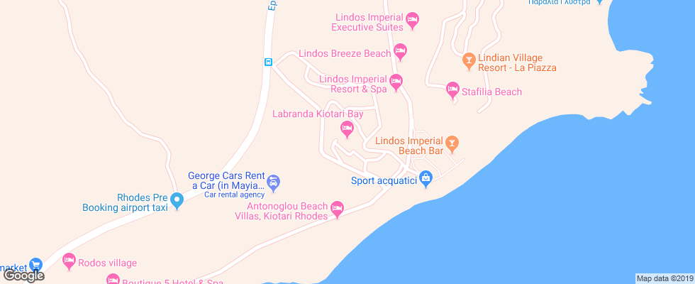 Отель Miraluna Village & Spa на карте Греции