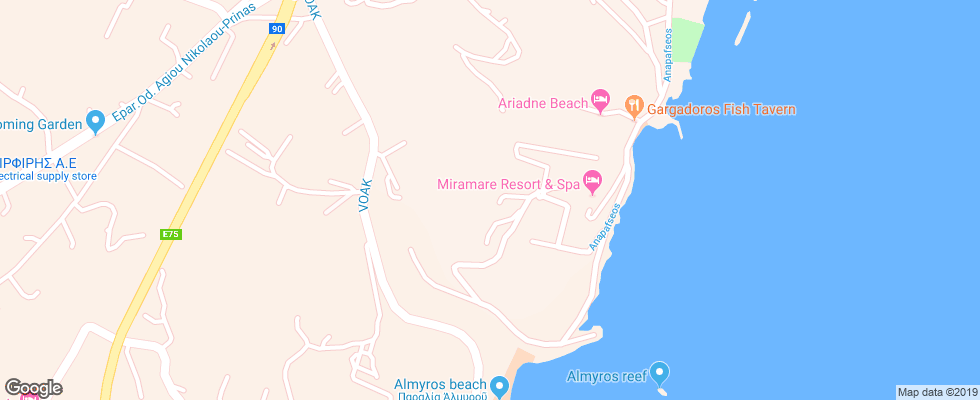 Отель Miramare Resort & Spa на карте Греции