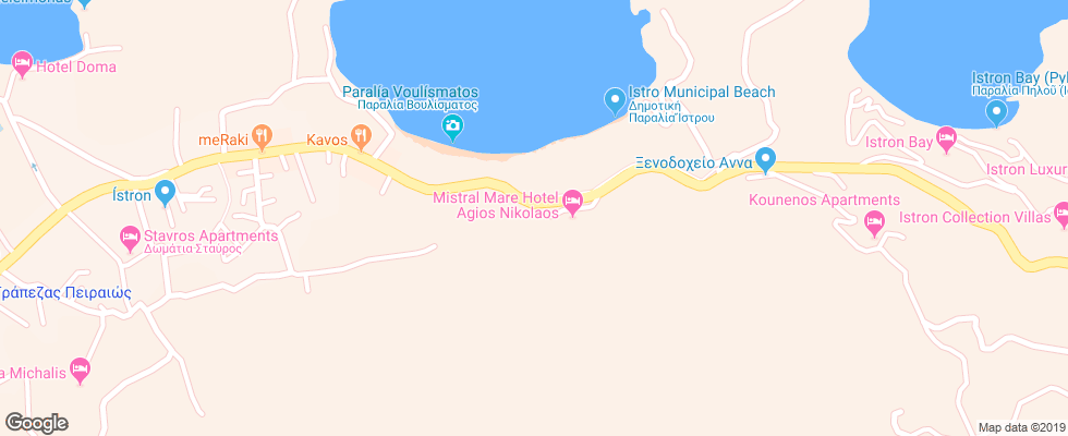 Отель Mistral Mare Hotel на карте Греции