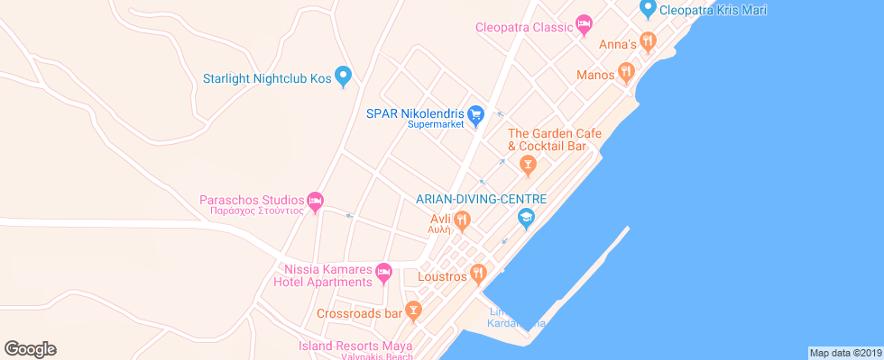 Отель Mitsis Norida Beach на карте Греции