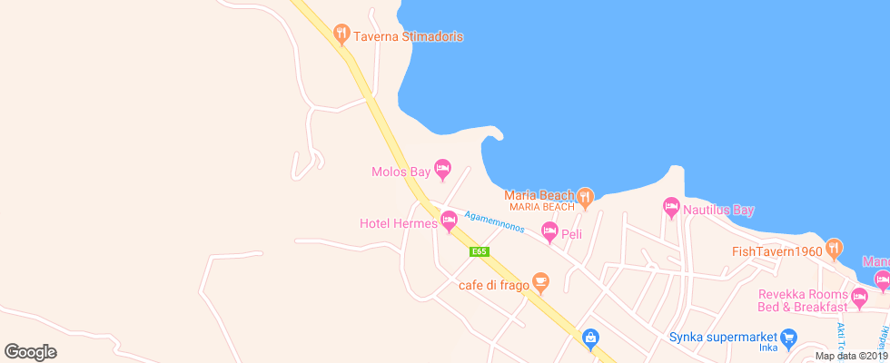 Отель Molos Bay на карте Греции