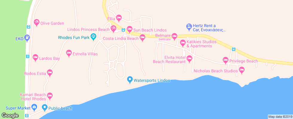 Отель Montemar Beach Resort на карте Греции