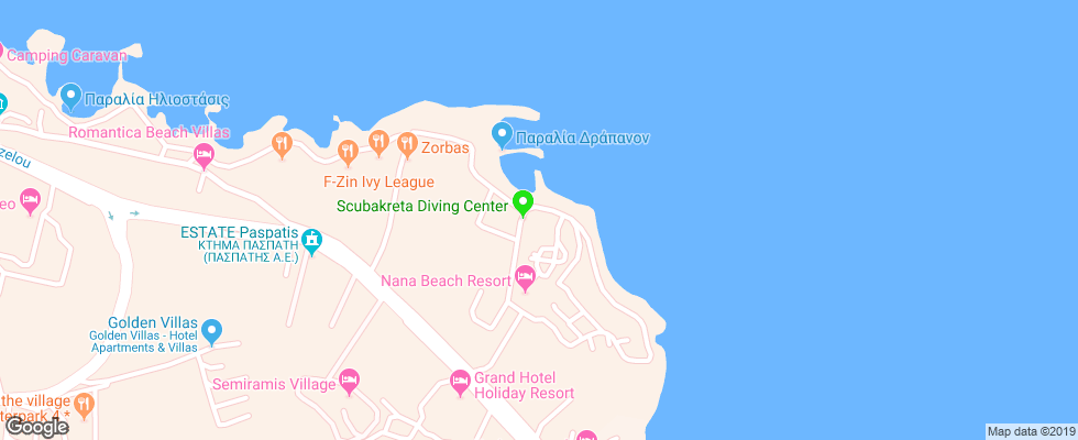 Отель Nana Beach на карте Греции