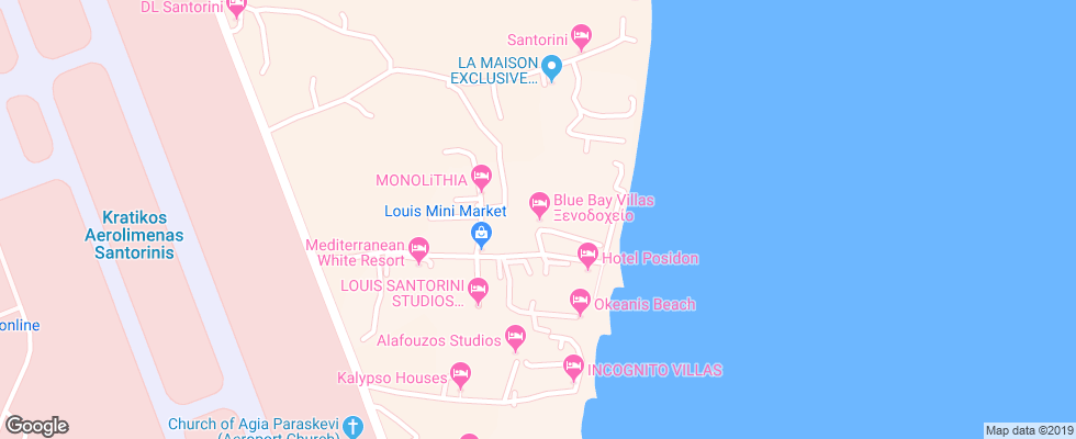Отель Okeanis Beach на карте Греции