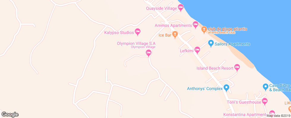 Отель Olympion Village на карте Греции
