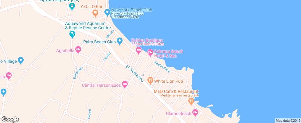 Отель Palmera Beach на карте Греции