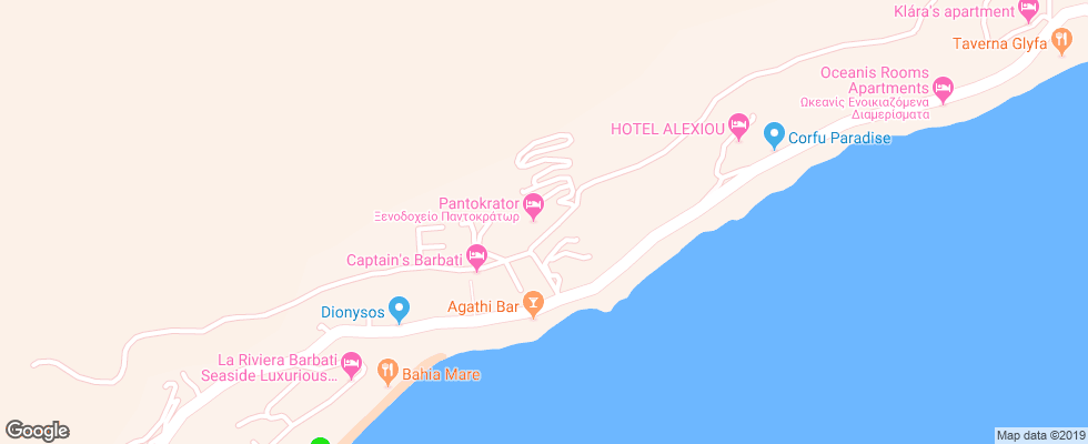 Отель Pantokrator на карте Греции