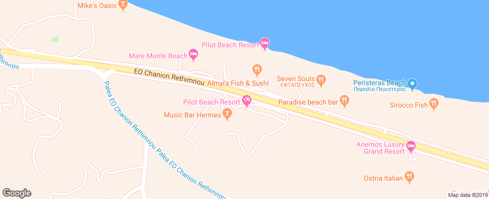 Отель Pilot Beach Resort на карте Греции