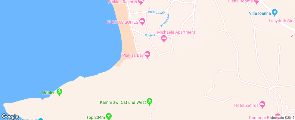 Отель Plakias Bay на карте Греции