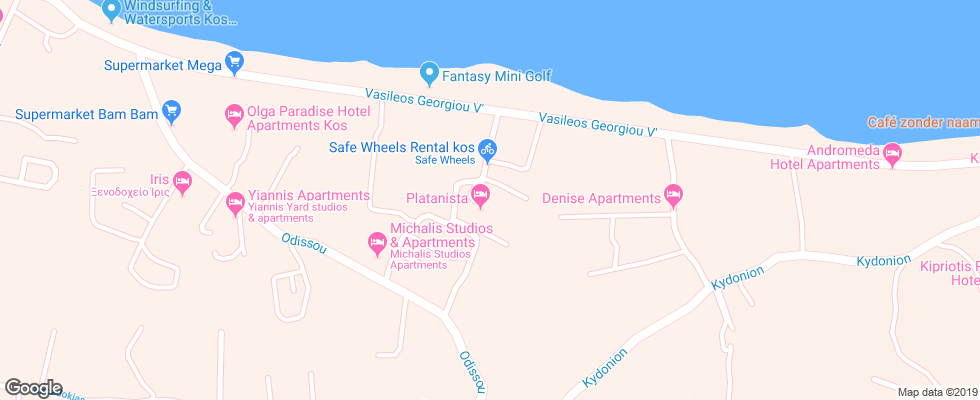 Отель Platanista на карте Греции
