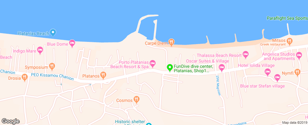 Отель Porto Platanias Beach Resort на карте Греции