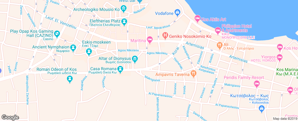 Отель Poseidon Hotel And Apartments на карте Греции