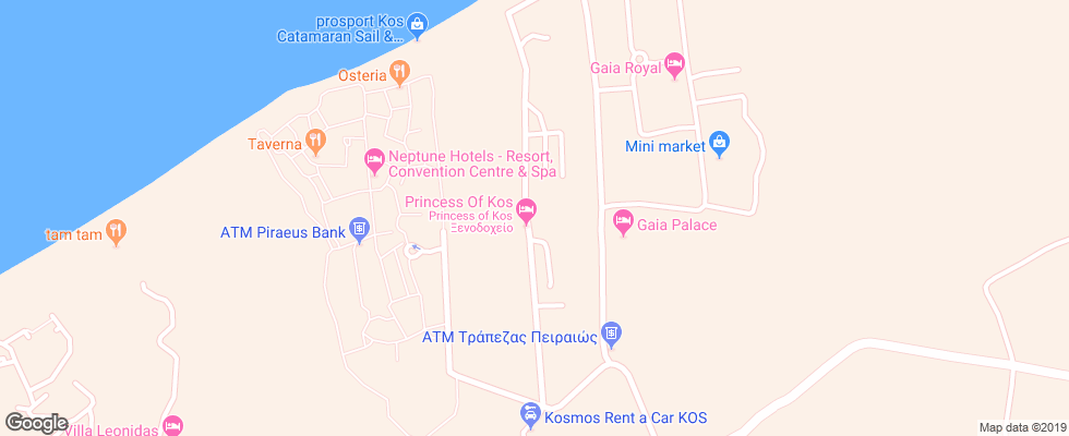 Отель Princess Of Kos на карте Греции