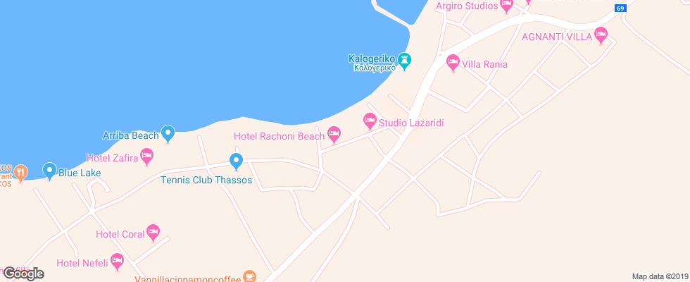 Отель Rachoni Bay на карте Греции