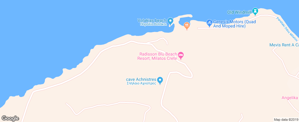 Отель Radisson Blu Beach Resort на карте Греции