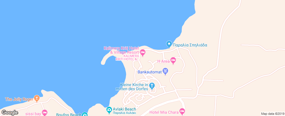 Отель Robinson Club Kalimera Kriti на карте Греции