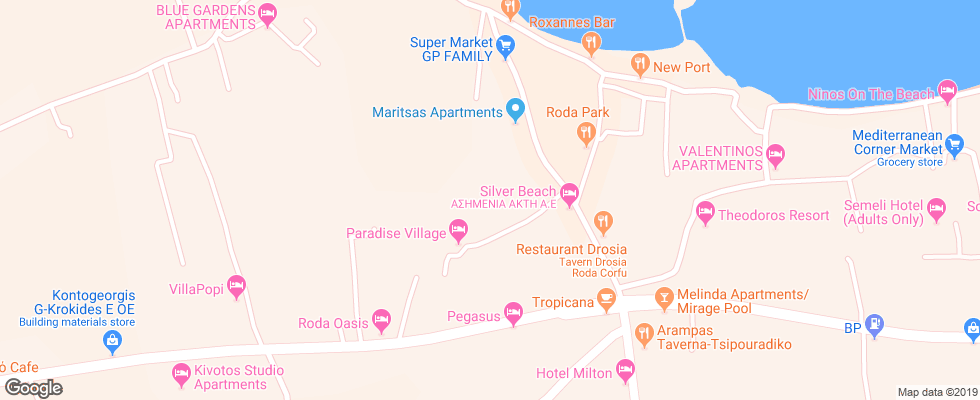Отель Roda Park Villa на карте Греции