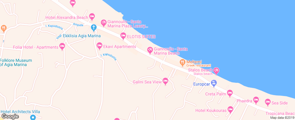 Отель Santa Marina на карте Греции