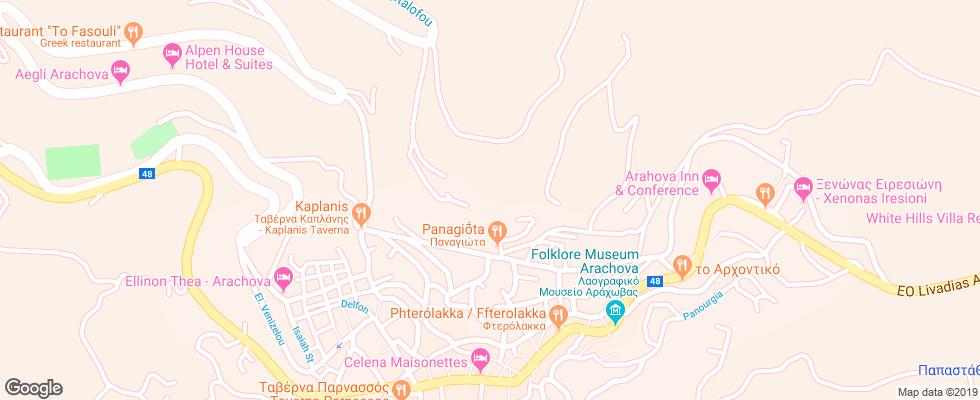 Отель Santa Marina Arachova Resort & Spa на карте Греции