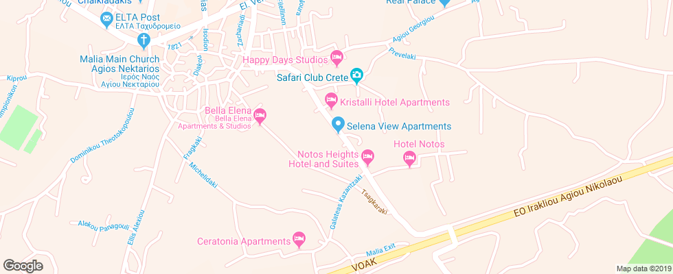Отель Selena View Apartments на карте Греции