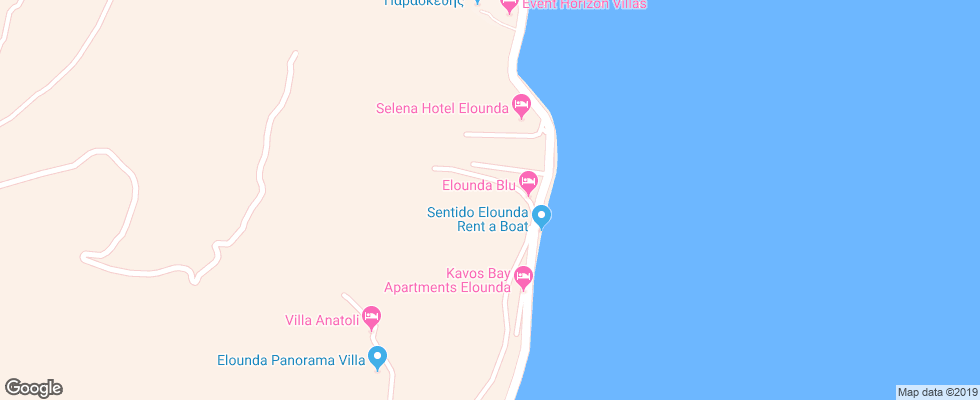 Отель Sentido Elounda Blu на карте Греции