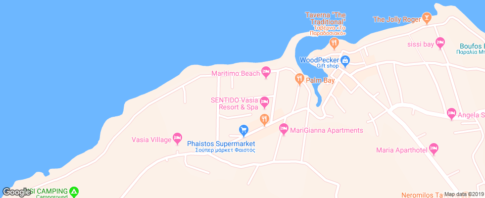 Отель Sentido Vasia Resort & Spa на карте Греции