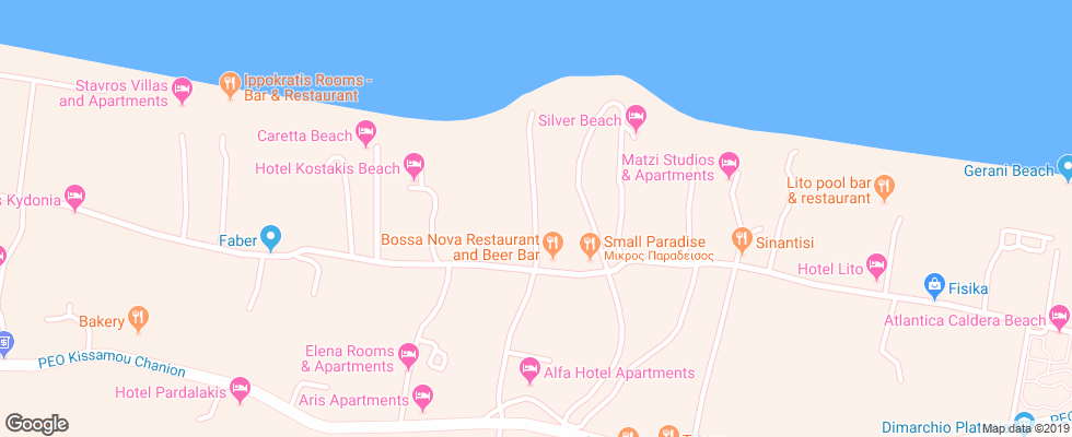 Отель Silver Beach на карте Греции