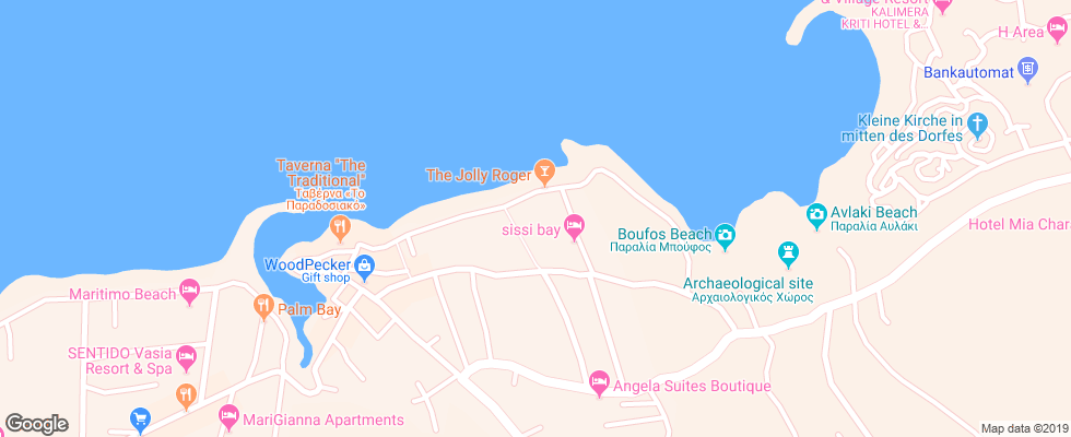 Отель Sissi Bay Hotel & Spa на карте Греции