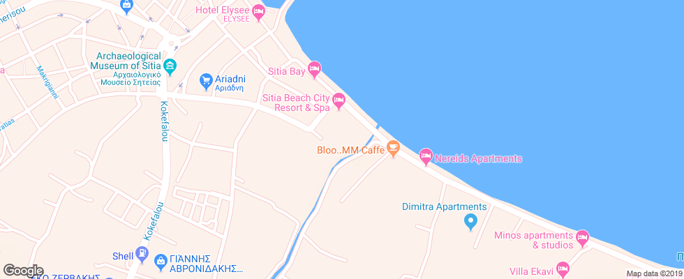 Отель Sitia Beach Resort & Spa на карте Греции