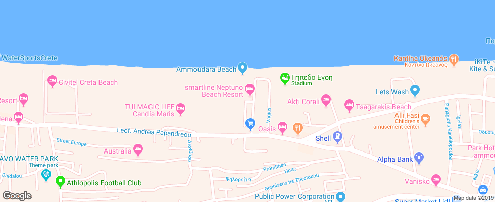 Отель Smartline Neptuno Beach на карте Греции
