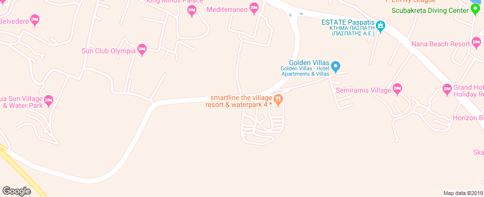 Отель Smartline Village Resort & Waterpark на карте Греции