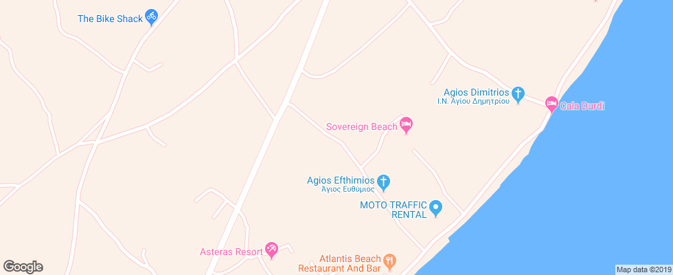 Отель Sovereign Beach на карте Греции