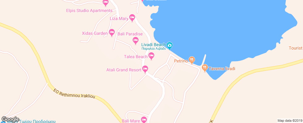 Отель Talea Beach на карте Греции