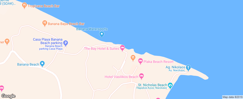 Отель The Bay Hotel & Suites на карте Греции