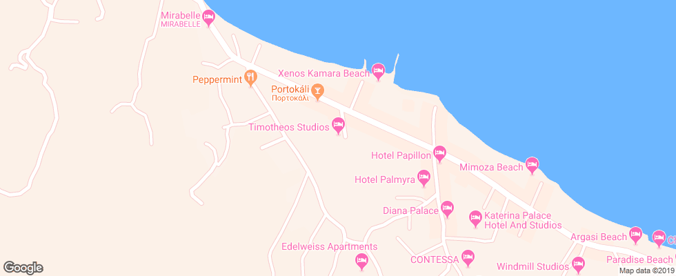 Отель Timotheos Studios на карте Греции