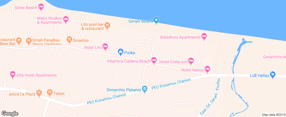 Отель Tui Family Life Atlantica Creta Paradise на карте Греции