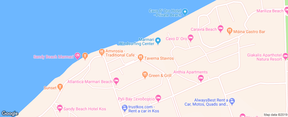 Отель Tui Family Life Atlantica Marmari Beach на карте Греции