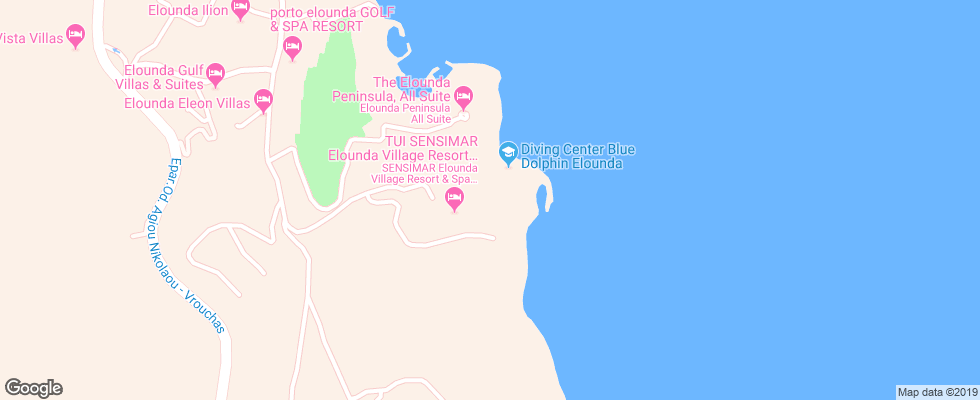 Отель Tui Sensimar Elounda Village Resort & Spa на карте Греции