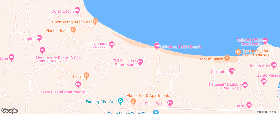 Отель Tui Sensimar Zante Maris на карте Греции
