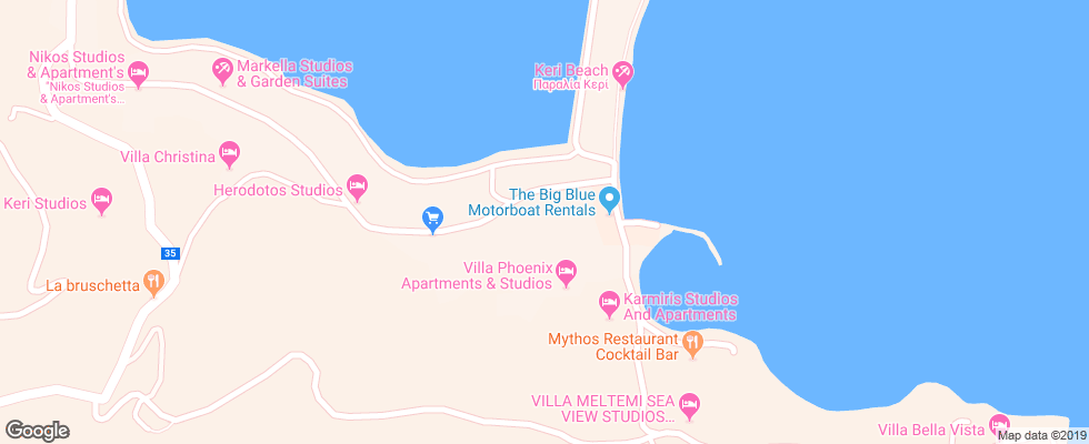 Отель Villa Panorama Zakynthos на карте Греции