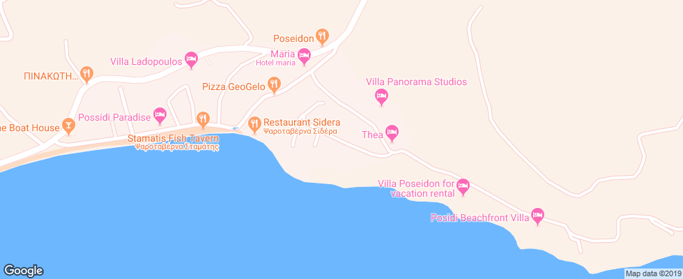 Отель Xenios Possidi Paradise на карте Греции