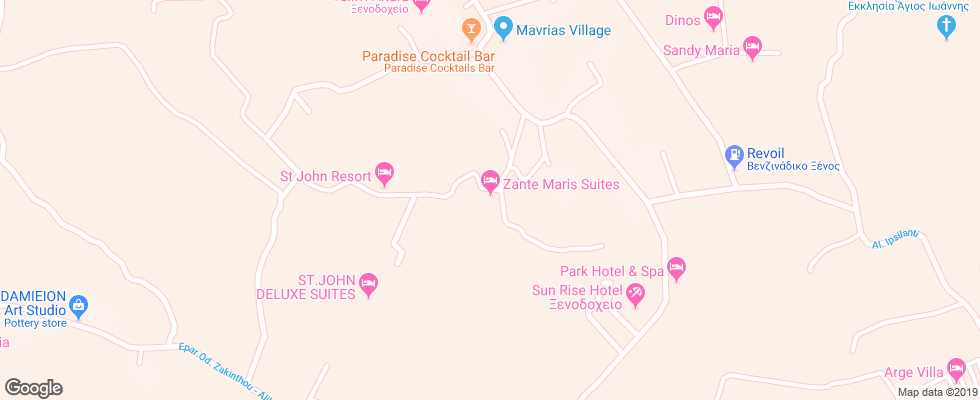 Отель Zante Maris Suites на карте Греции