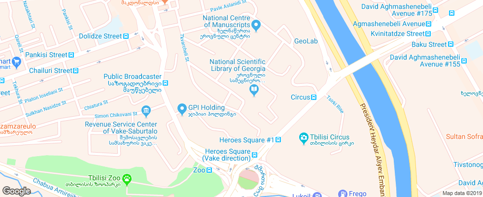 Отель Amadeus на карте Грузии