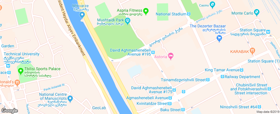 Отель Astoria на карте Грузии