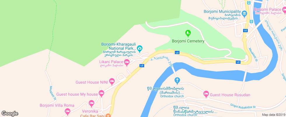 Отель Borjomi Likani на карте Грузии